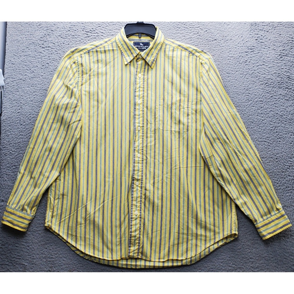 American Living Shirt Men's 2XL Multi Striped Long Sleeve Collared‎ Button Down